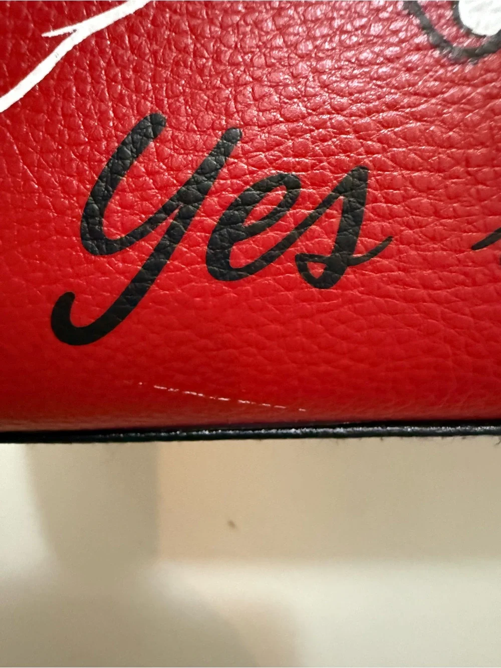 Disney Red Satchel with Black Handles and Bow Print